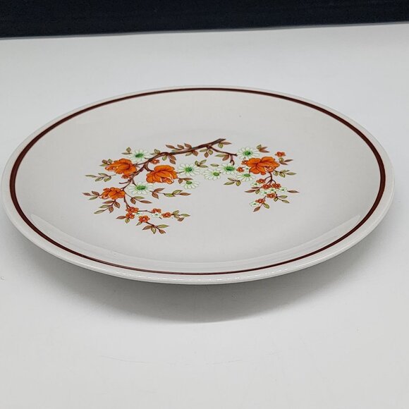 Vintage Real Old Willow Tognana Floral Salad Plate Orange Roses White Daisies - Picture 8 of 9